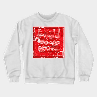 Red Square. Unreadable letter. Crewneck Sweatshirt